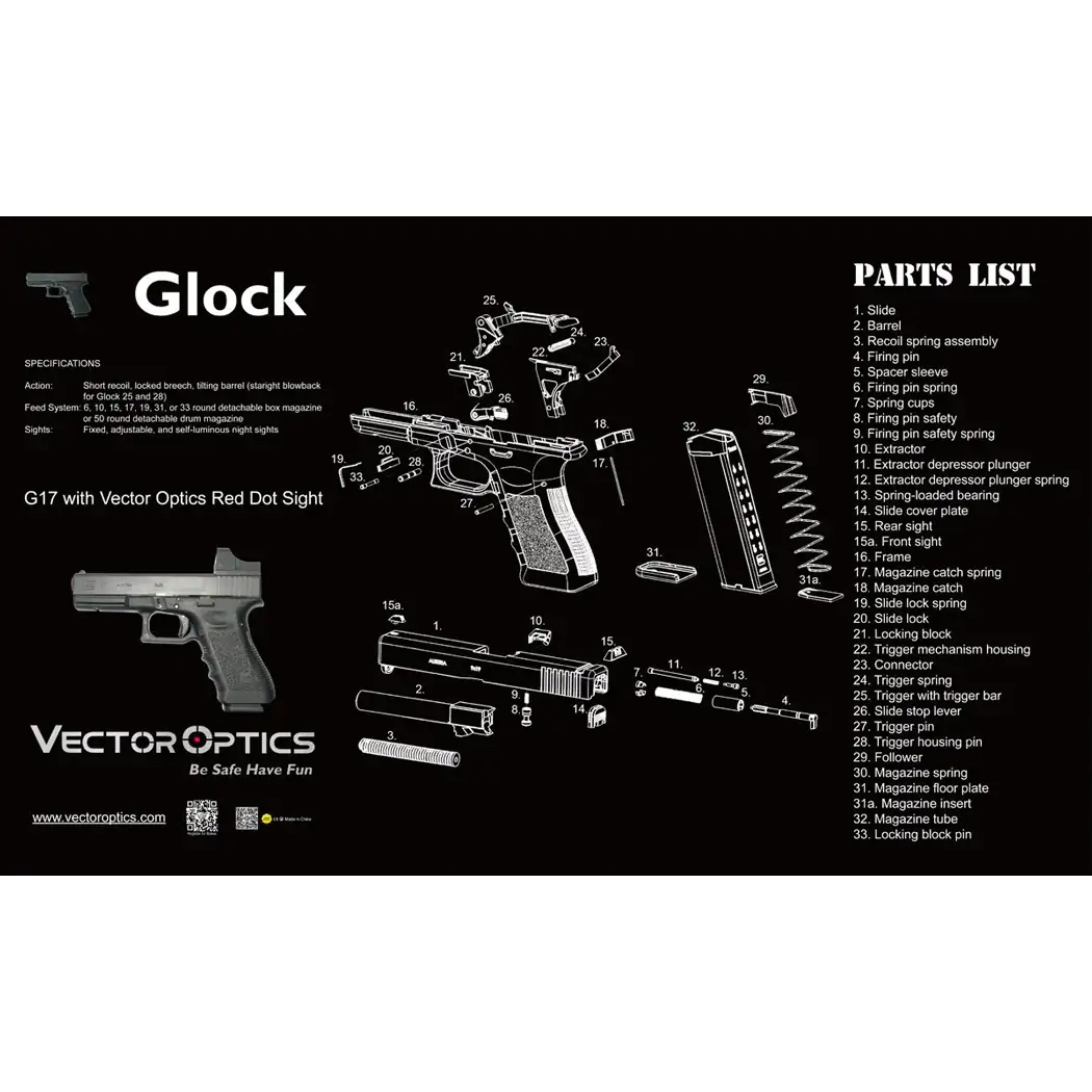 Gunpany - Glock Diagram Rensematte - Game-On.no