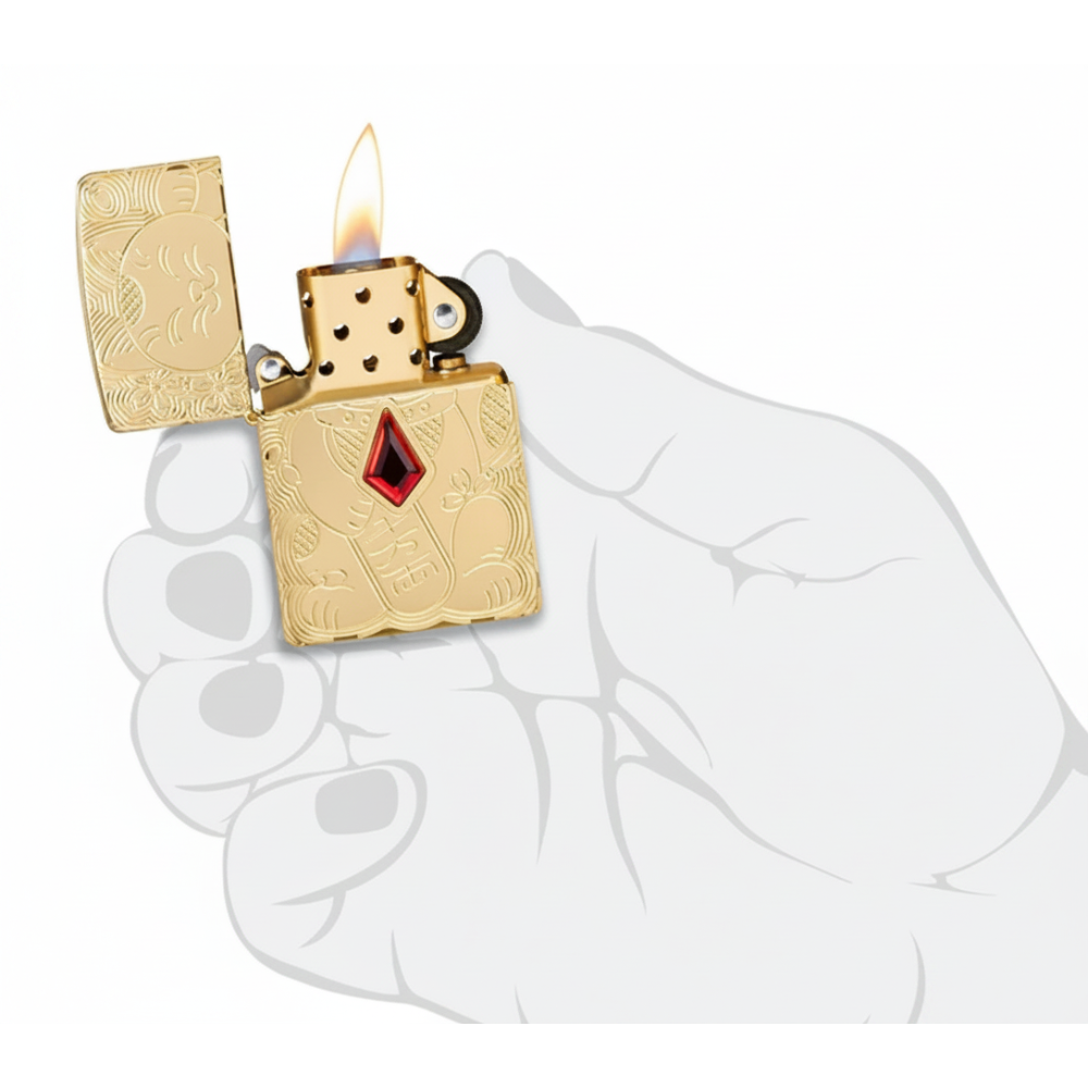 Zippo Armor Lucky Cat Design Lighter