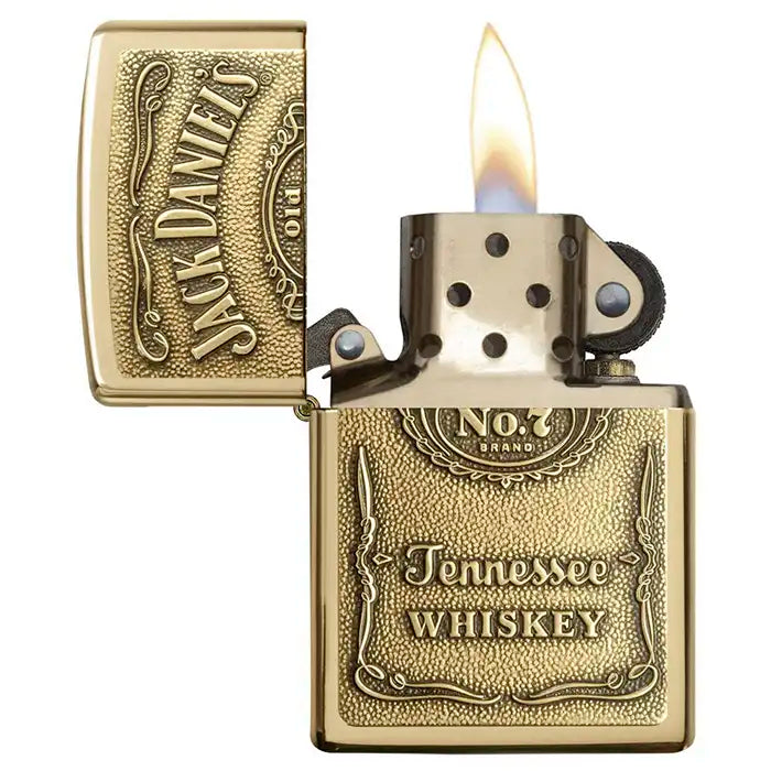 Zapalniczka Zippo - Logo Jack Daniels - Zapalniczka w kolorze mosiądzu