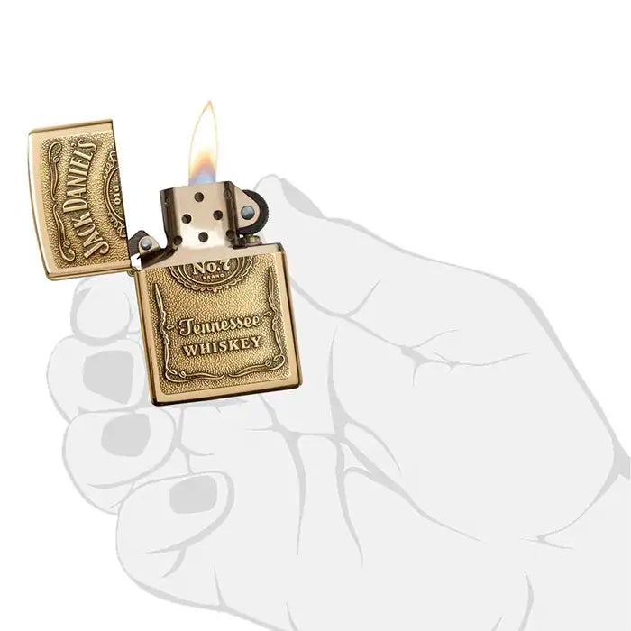 Zapalniczka Zippo - Logo Jack Daniels - Zapalniczka w kolorze mosiądzu
