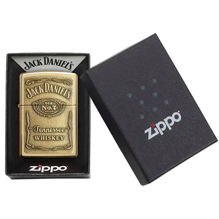 Zapalniczka Zippo - Logo Jack Daniels - Zapalniczka w kolorze mosiądzu
