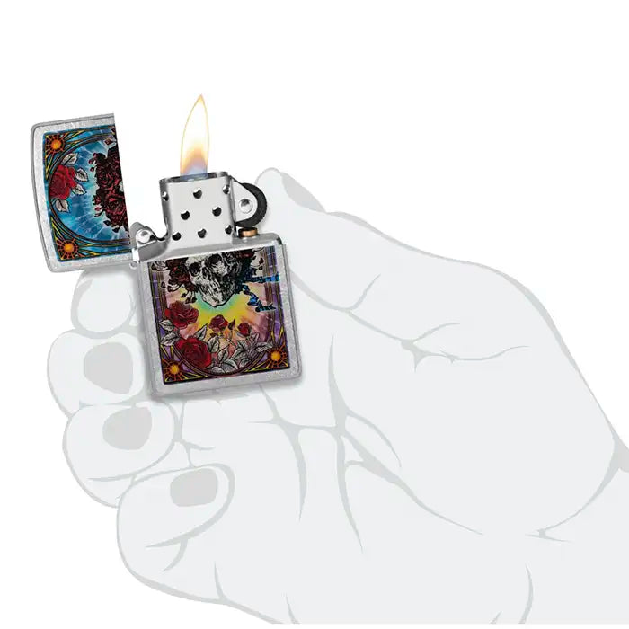 Zippo – Grateful Dead „Czaszka” <tc>&</tc> „Róże” – Street Chrome Lighter