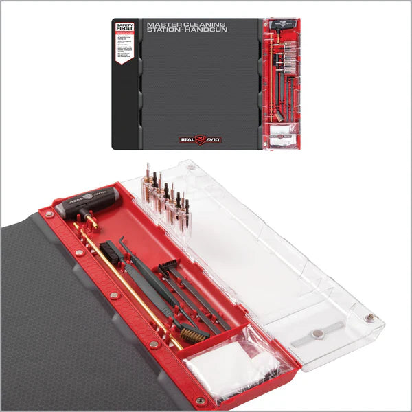 Real Avid - Stacja konserwacji broni krótkiej Master - Mata i zestaw do czyszczenia