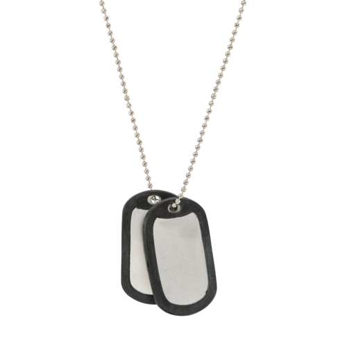 Helikon Tex - Dog Tag i Rustfritt Stål - Graverbar ID-Brikke med Kjede