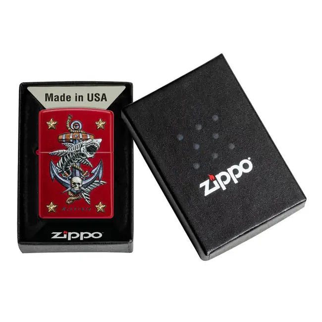 Zippo - Motyw kotwicy Rietveld® - Zapalniczka w kolorze cukierkowej czerwieni