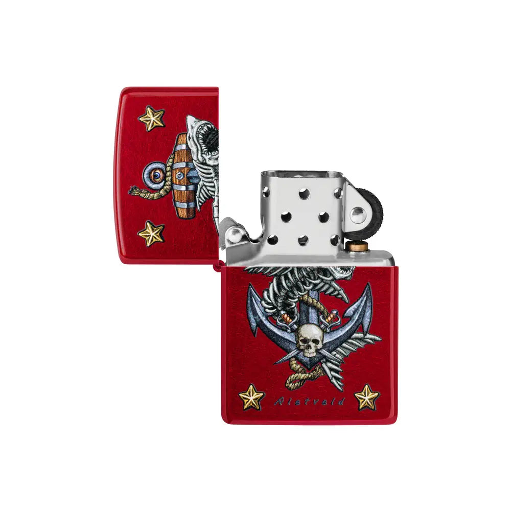 Zippo - Motyw kotwicy Rietveld® - Zapalniczka w kolorze cukierkowej czerwieni