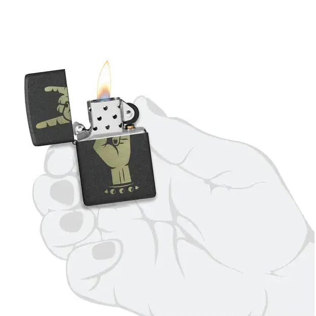 Zippo - Rock On Motif - Czarna zapalniczka Crackle