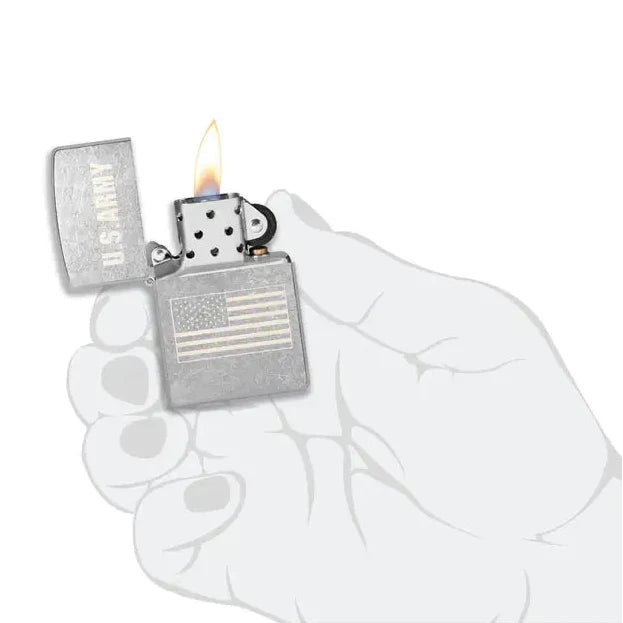 Zippo - U.S.  Motyw flagi Army® – zapalniczka uliczna w chromie