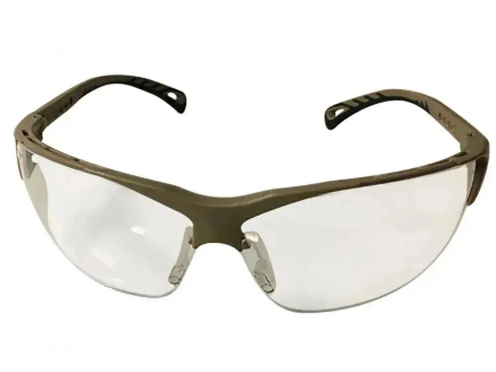 Beskyttelsesbriller - Justerbare - Klart Glass med Tan Ramme - Game-On.no