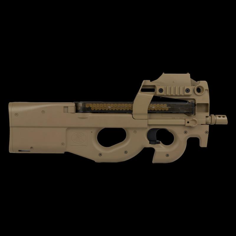 FN P90 Elektrisk Airsoftrifle med Rødpunktsikte(PAKKE) - TAN - Game-On.no