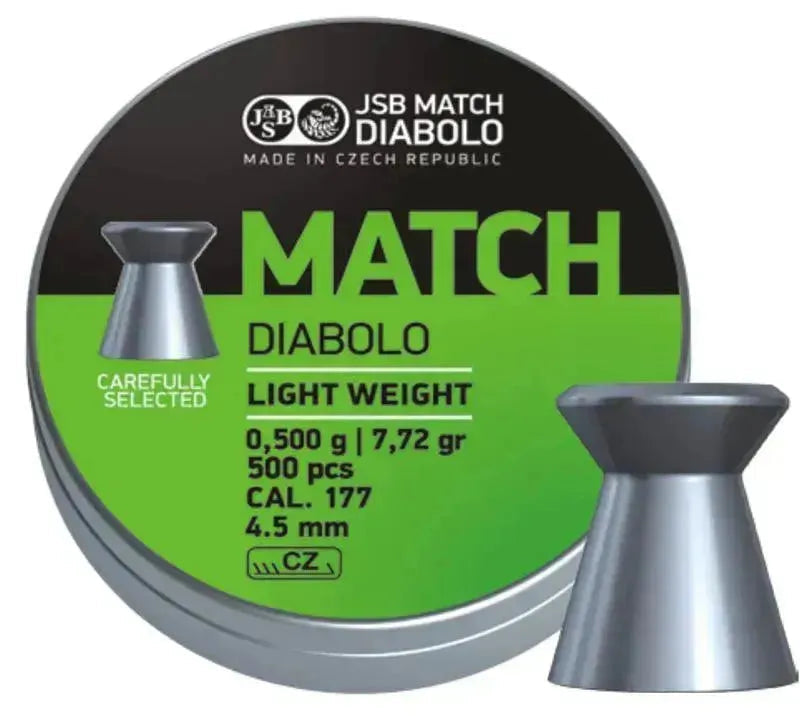 JSB Grønn Match Diabolo til Pistol - 4.5mm - 500stk - Game-On.no