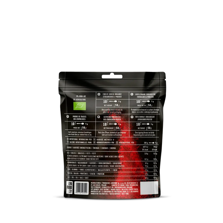 LYOFOOD Økologisk Jordbærpulver – Søt superfrukt til smoothie og bakst - Game-On.no