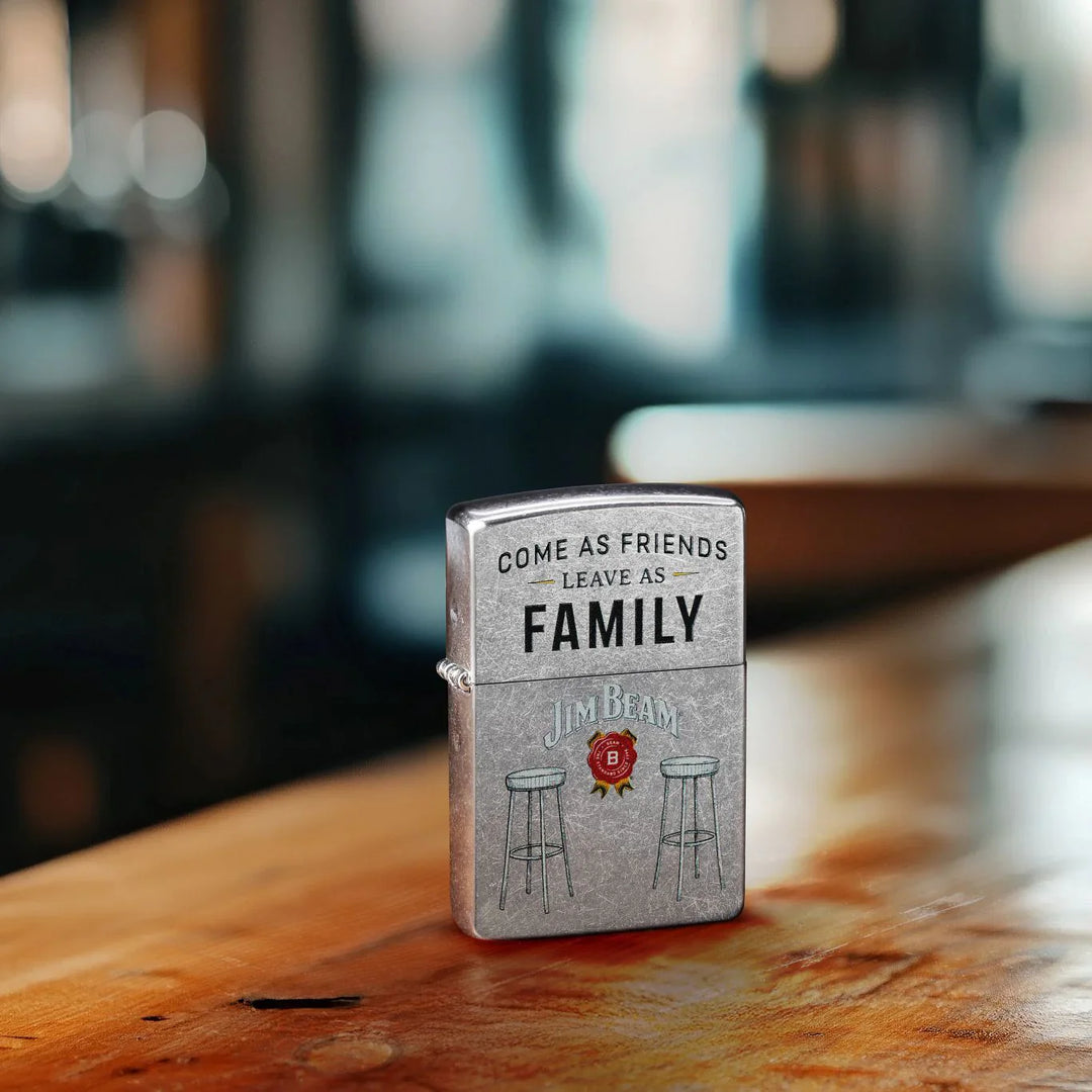 Zippo – Jim Beam® Barstools Motiv – Street Chrome Lighter - Game-On.no