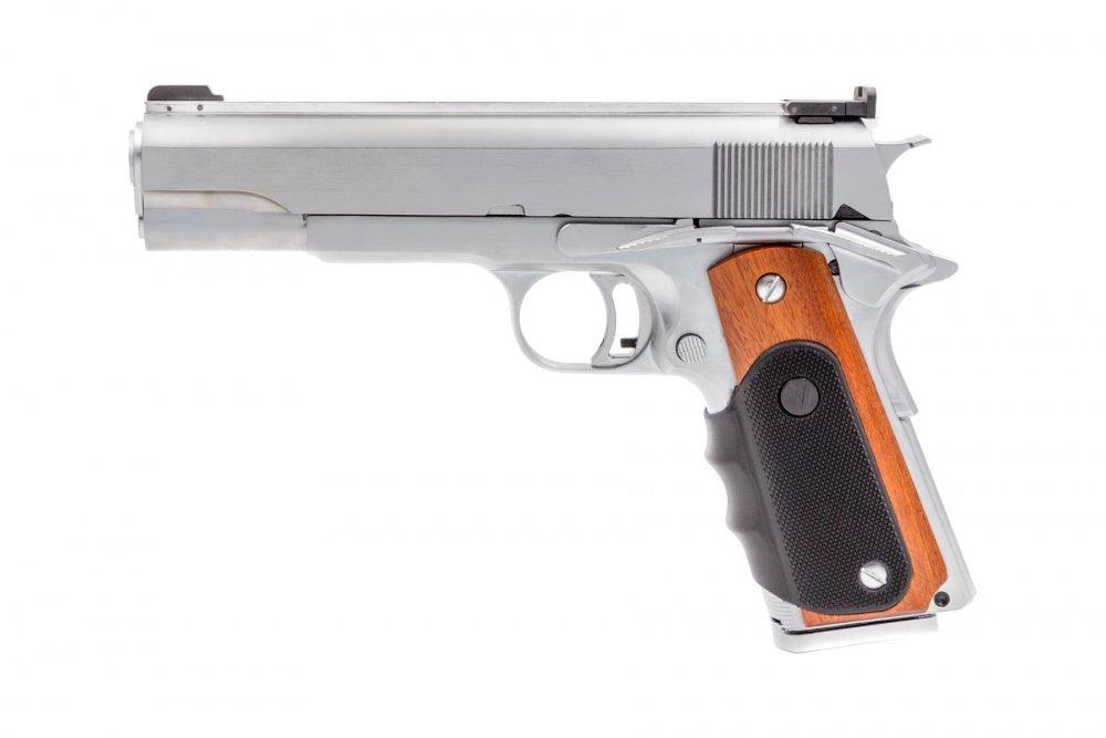 VX-9 Agency Gassdrevet Softgunpistol - Chrome/Svart - Game-On.no