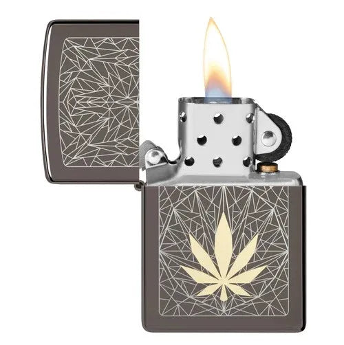 Zippo - Cannabis Design Black Ice - Game-On.no