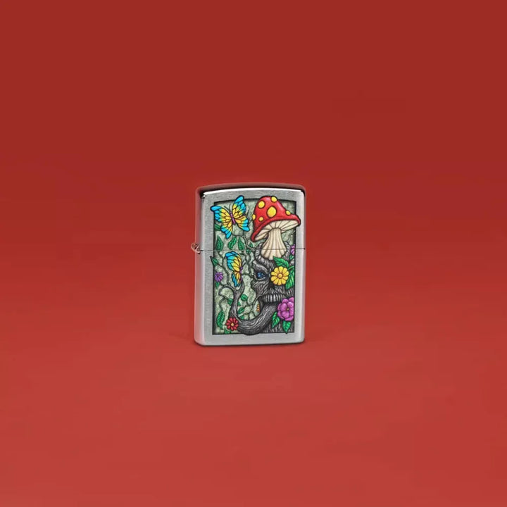 Zippo - Freaky Nature Design - Brushed Chrome - Game-On.no