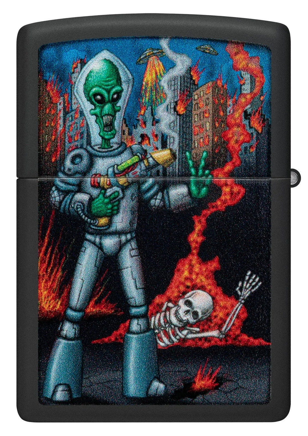 Zippo Lighter - Alien Attack Design - Game-On.no