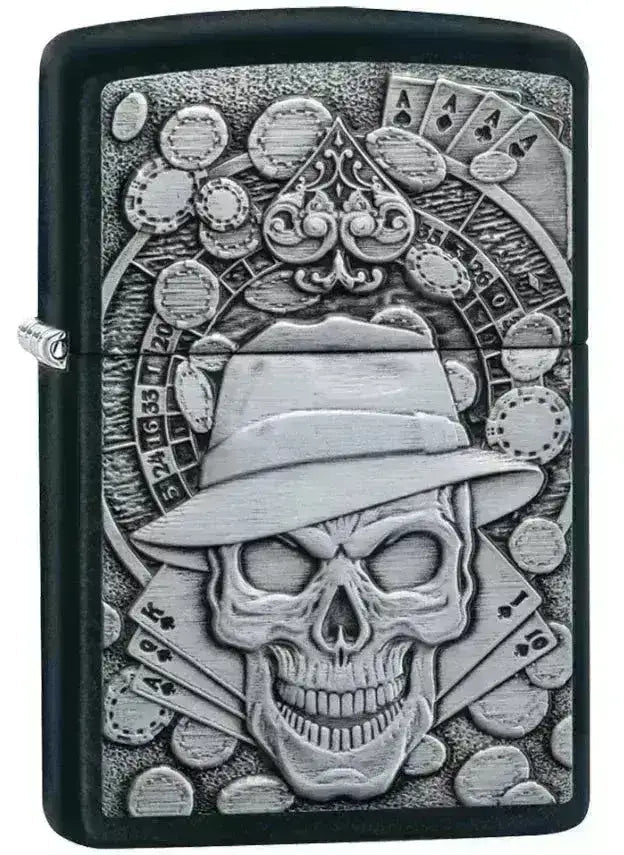 Zippo Lighter - Gambling Skull - Game-On.no