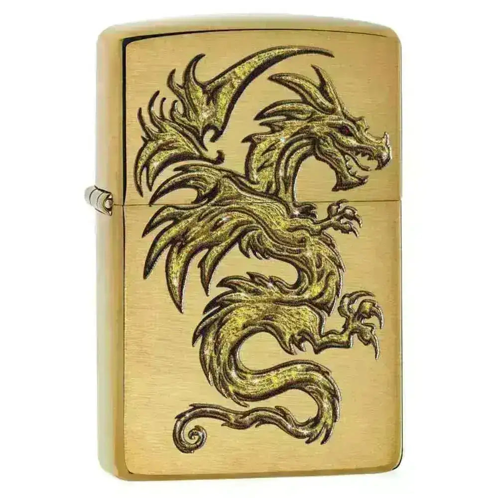 Zippo Lighter - Gull Drage Motiv - Game-On.no