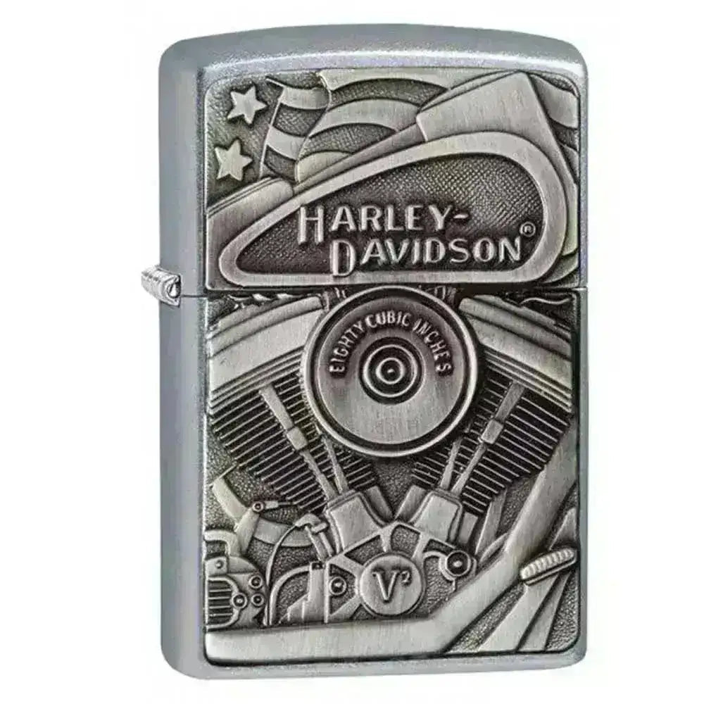 Zippo Lighter - Harley Davidson - Motor Flag Emblem - Game-On.no