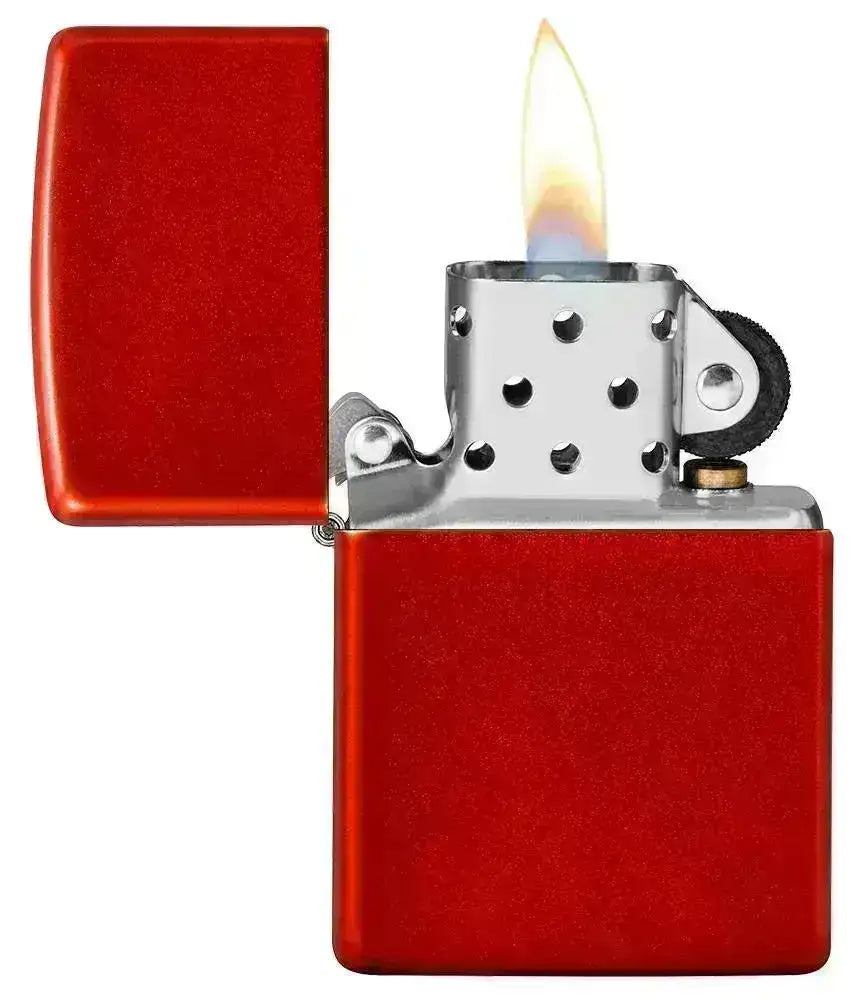 Zippo Lighter - Klassisk Metall Rød - Game-On.no