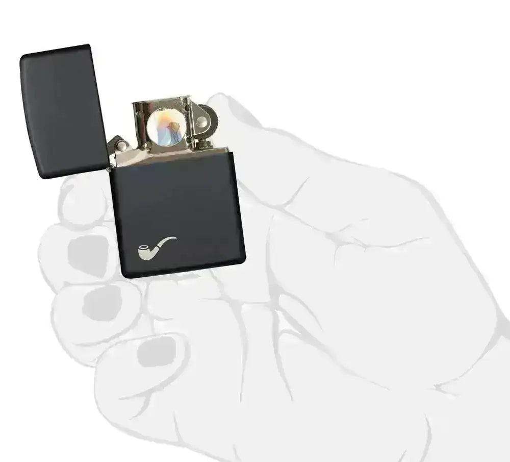 Zippo Lighter - Pipe Black Matte - Game-On.no