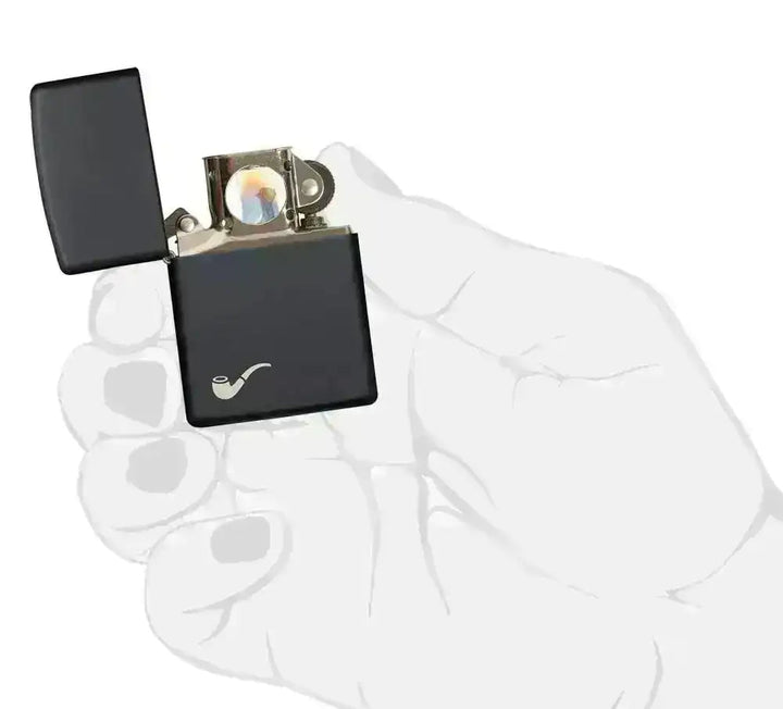 Zippo Lighter - Pipe Black Matte - Game-On.no