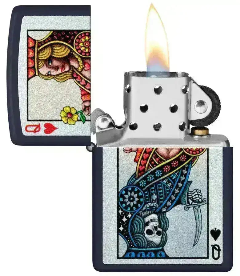 Zippo Lighter - Queen of Hearts Design - Game-On.no
