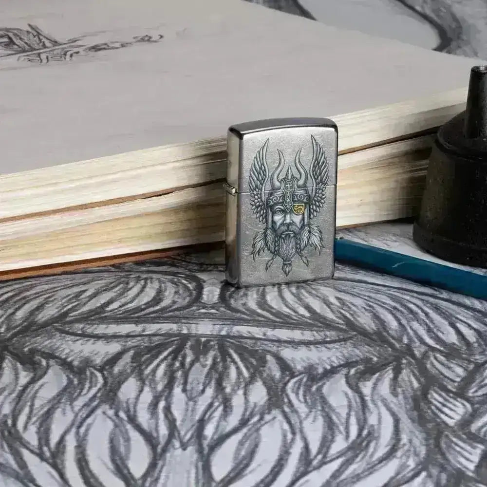 Zippo Lighter - Viking Warrior Design - Game-On.no