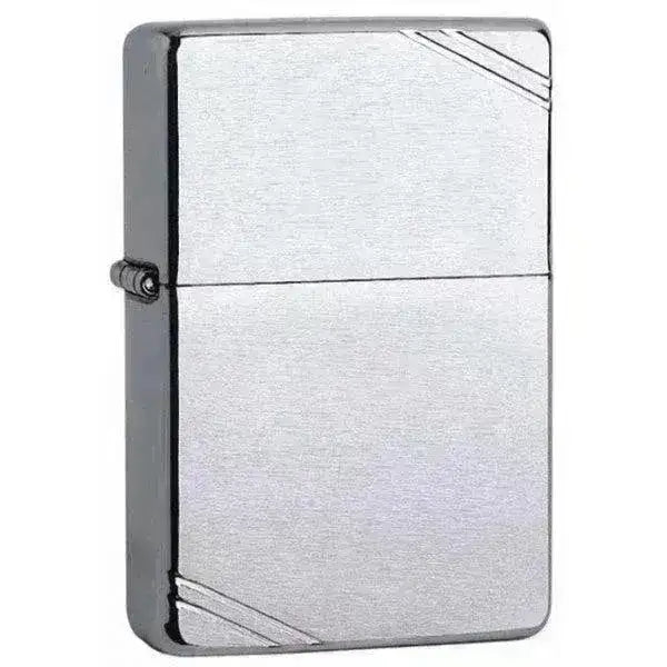 Zippo Lighter - Vintage 1937 Børstet Stål med Riller - Game-On.no