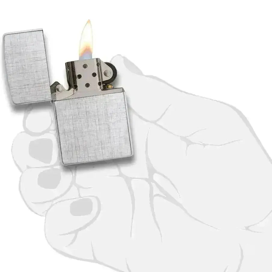 Zippo - Linen Weave - Chrome - Game-On.no